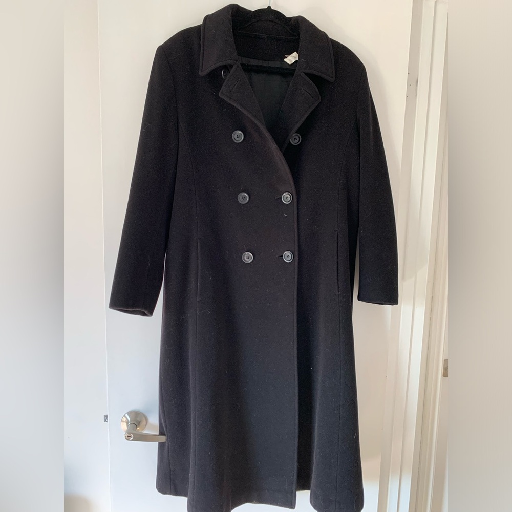 Black Italian wool long coat